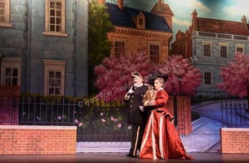 Cherry Tree Lane Drop  - Mary Poppins set rental - Front Row Theatrical - 800-250-3114