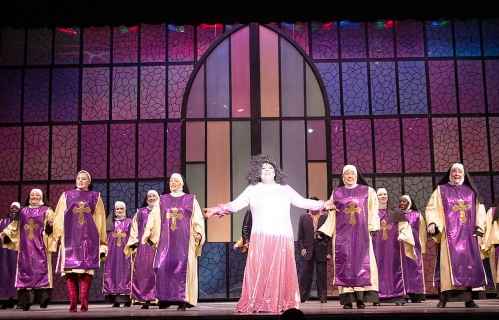 Sister Act Broadway musical costume rentals - nuns sparkle habits for finale - Stagecraft Theatrical Rental - 800-499-1504