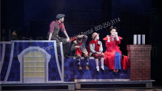 The Rooftop - Mary Poppins set rental - Front Row Theatrical - 800-250-3114