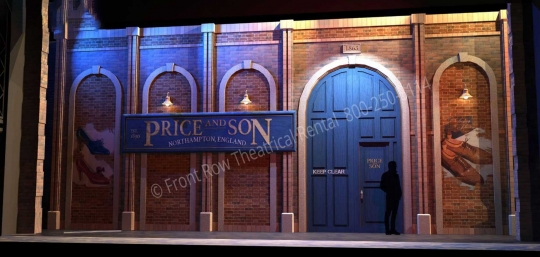 Kinky Boots musical broadway set design rental - factory outside exterrior  - front row theatrical - 800-250-3114