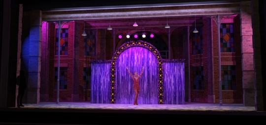 Kinky Boots musical broadway set design rental - Lola's club - front row theatrical - 800-250-3114