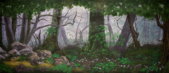 Grosh backdrops forest panel 2 is used in productions of Beauty and the Beast, Lion King, Tarzan, Into the Woods 