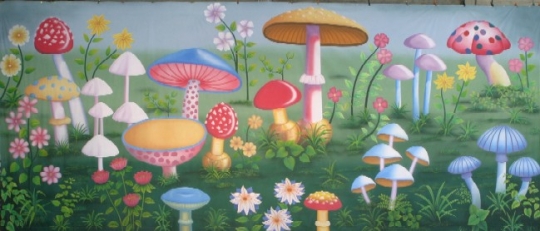 Grosh Backdrop Giant Mushrooms is used in the production of Alice in Wonderland