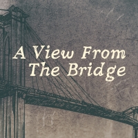 a drawing of the Brooklyn Bridge on a grey background