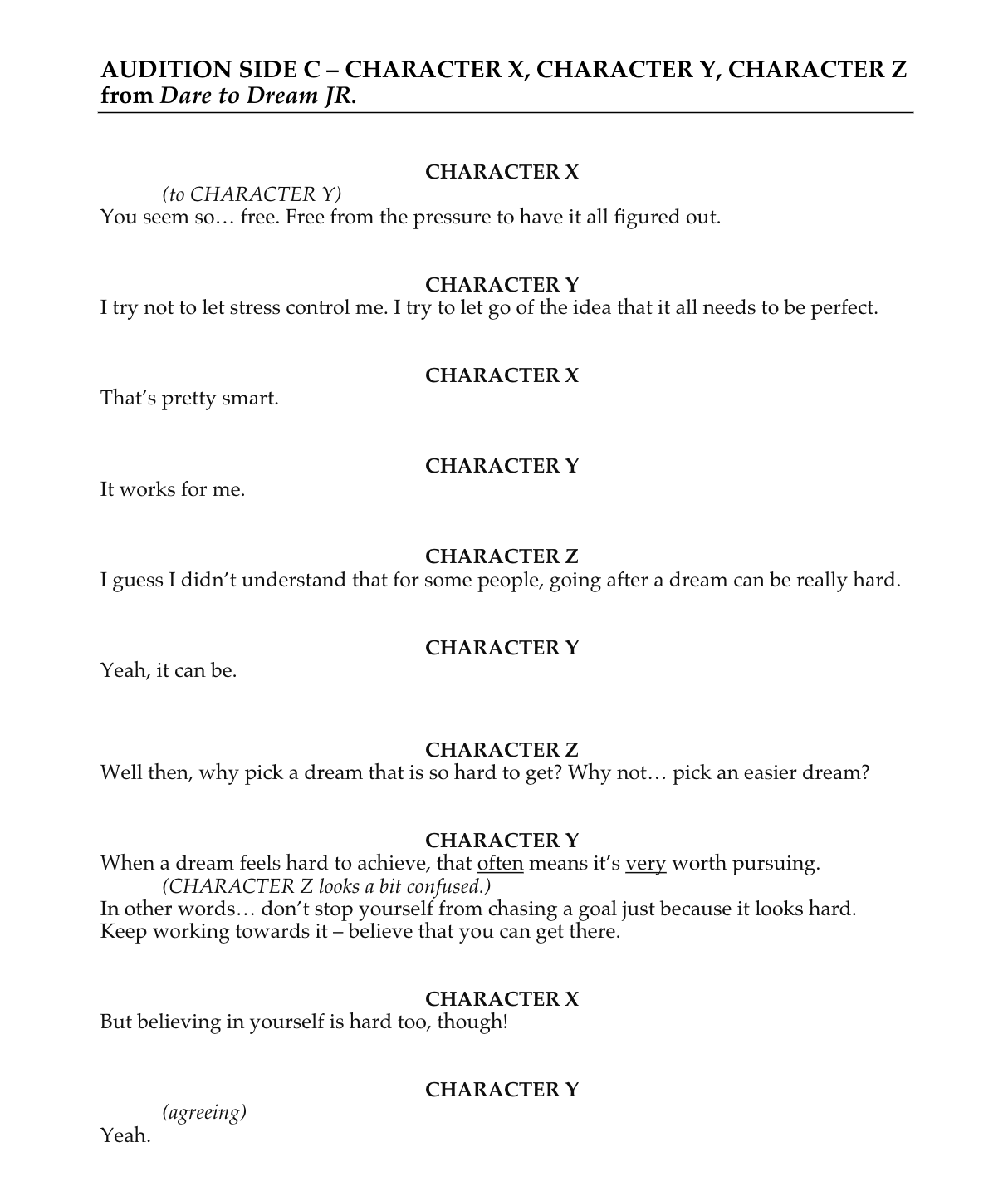 Audition Side C