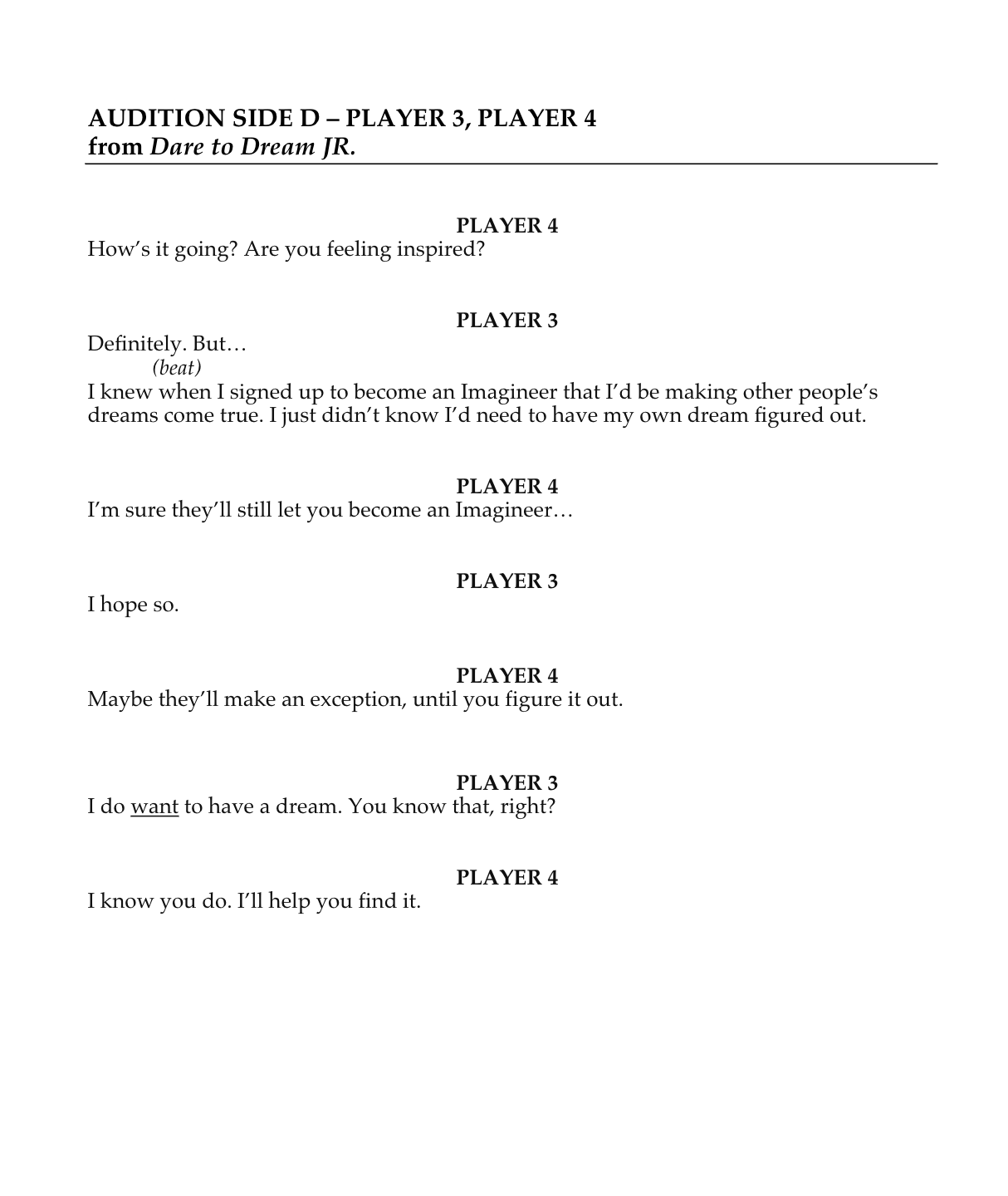 Audition Side D