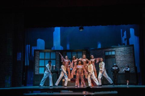 Sister Act broadway set rental ---- Eddies Apartment --- Stagecraft Theatrical 800-499-1504