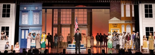 Music Man rental set - Front Row Theatrical Rental - town village set - 800-250-3114