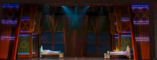 Frozen Broadway musical set rental -  beds scenery  - Front Row Theatrical Rental - 800-250-3114