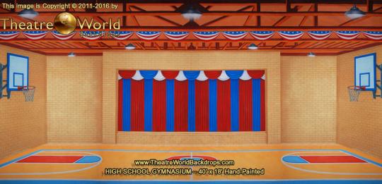 High School Gymnasium Scenic Backdrop