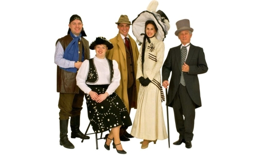 Rental Costumes for My Fair Lady - Alfred Doolittle, Female Pearlie, Professor Henry Higgins, Eliza Doolittle and Colonel Pickering