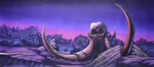 Eerie Elephant Graveyard backdrop for the production of Lion King