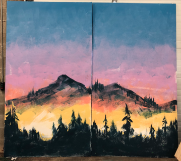 Newsies Murals and Sign