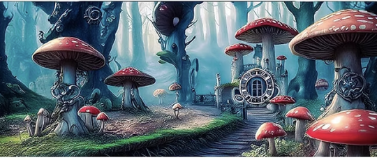 Forest with Mushrooms