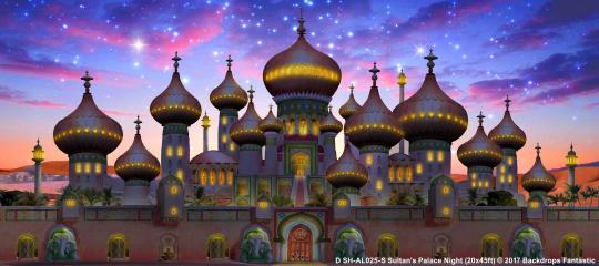 Sultan's Palace Night SH-AL025-S 20x45 Aladdin Backdrop Rental