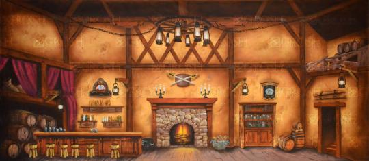 Tavern Interior Backdrop for Beauty and the Beast Plays