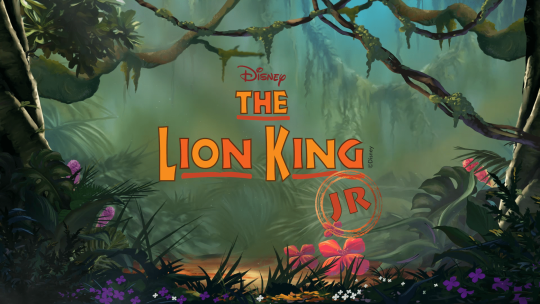 An African jungle with the Disney's The Lion King JR logo