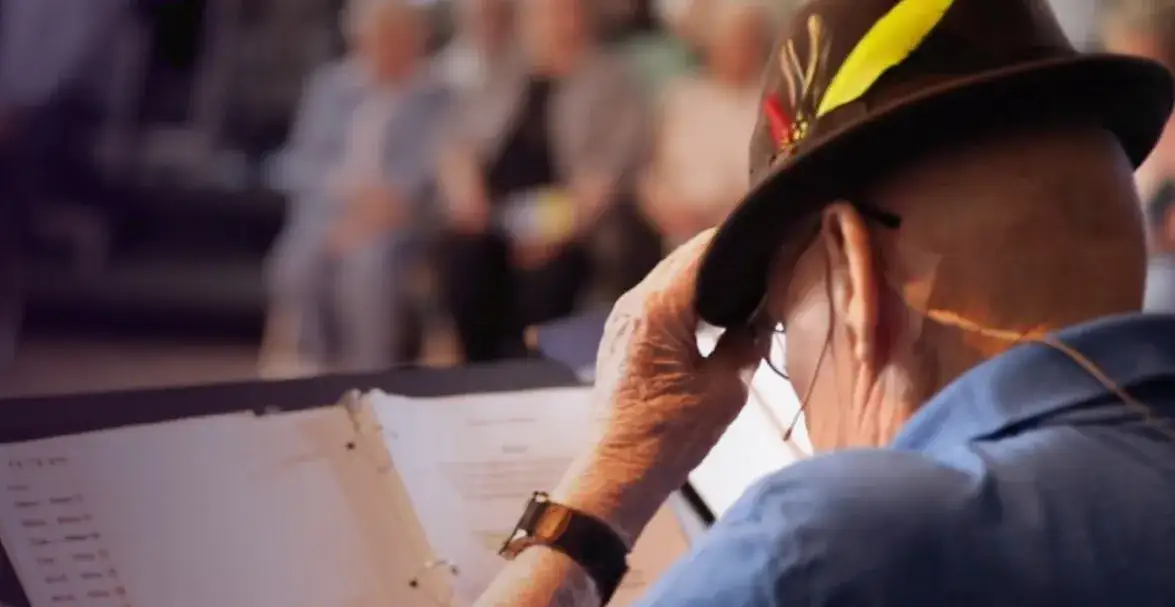 Broadway Senior actor reading a script