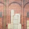 Rear backstage theater backdrop used in the production of Newsies