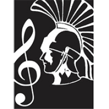 ONHS choirs logo treble clef and spartan head