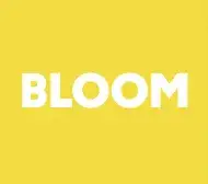 White text of BLOOM in capitol letters on a bright yellow background