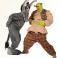 Shrek the musical shrek and donkey costumes