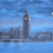 The quiet London Skyline at Night backdrop is used in productions of Mary Poppins and Peter Pan