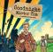 Young boy with suitcase in war setting, spitfires in the air and logo of Goodnight Mister Tom appears as a bag tag