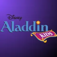 Disney's Aladdin KIDS on a purple and black gradient background