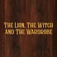 gold text on a dark wood background with the silhouette of a proud lion 