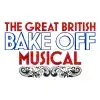 The Great British Bake Off Musical logo in red and blue with traditional flourish beneath